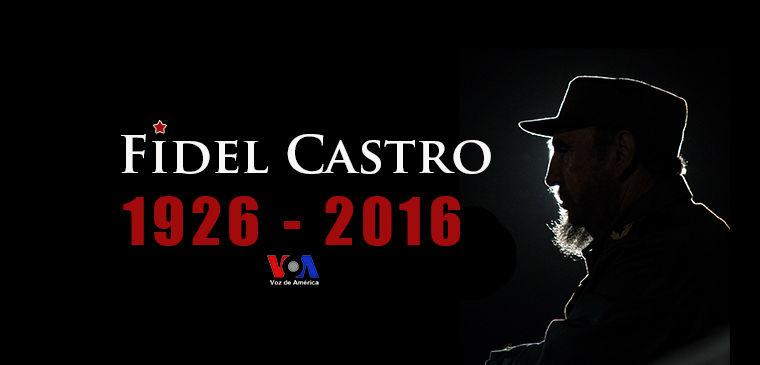 Voice of America (VOA) Latin American Division Spanish Service graphic posted as VOA Spanish Facebook page cover image following the death in 2016 of Cuban communist leader Fidel Castro. The Voice of America is part of the $800-million (average annual budget) federal U.S. Agency for Global Media (USAGM).